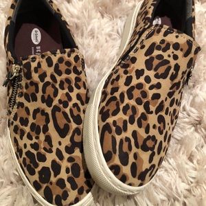 Dr Scholl’s Cheetah print slip on .Worn once!